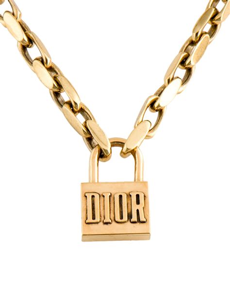 dior padlock necklace gold|christian Dior jewelry necklace.